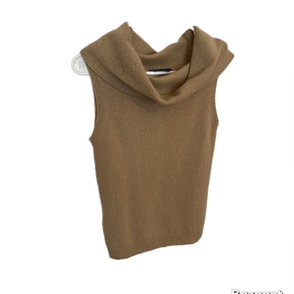 BCBG Max Azria Size Medium Gold Sleeveless Sweater